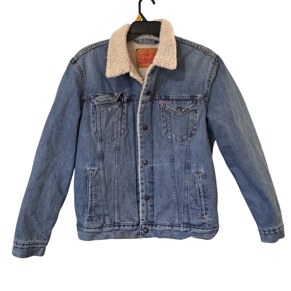 Levi's Sherpa Lined Denim Trucker Jacket Men Winter Heavy Duty Warm Cozy Size L